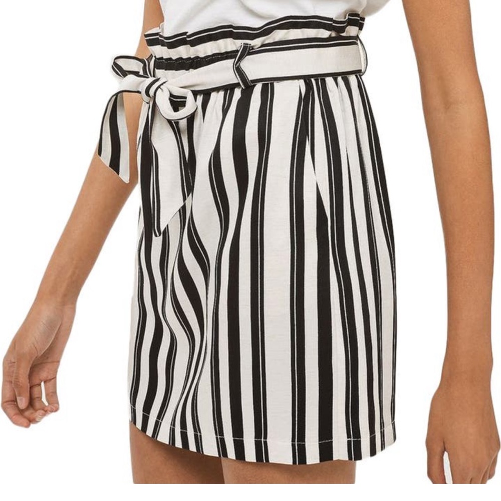 Topshop stripe paperbag skirt